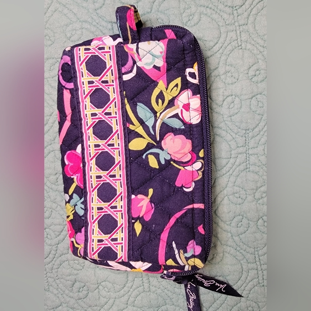 Pouch Vera Bradley Floral Quilted small cosmetic bag - Pink Purple Navy lined